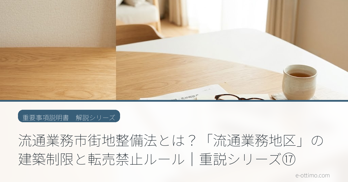 流通業務市街地整備法とは？「流通業務地区」の建築制限と転売禁止ルール｜重説シリーズ⑰